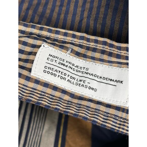 Norse Project Shirt Carsten Light Check Plaid Short Sleeve Button Front Medium - Picture 7 of 11